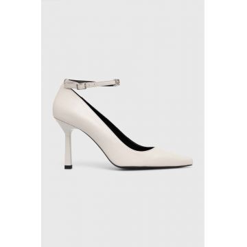 HUGO stilettos de piele Katniss culoarea gri, 50516789 HUGO stilettos de piele Katniss culoarea gri, 50516789
