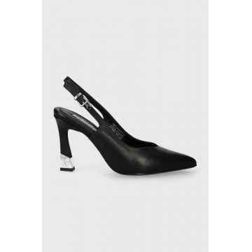 Karl Lagerfeld stilettos de piele PREMIERE 90 culoarea negru, KL33524