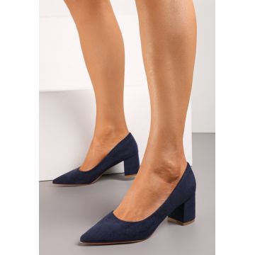 Pantofi cu toc Bleumarin