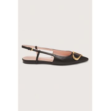 Balerini slingback cu detaliu metalic