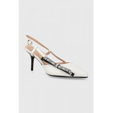 Love Moschino stilettos de piele culoarea alb JA10607G0IIE0100