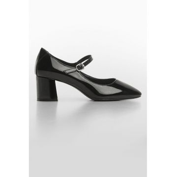 Pantofi Mary Jane cu aspect lacuit Mimi