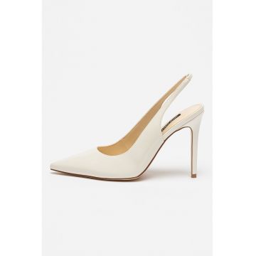 Pantofi slingback cu aspect lacuit Feather