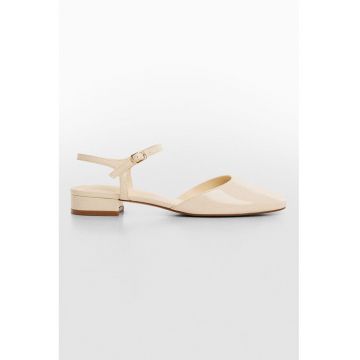 Pantofi slingback cu efect de piele lacuita