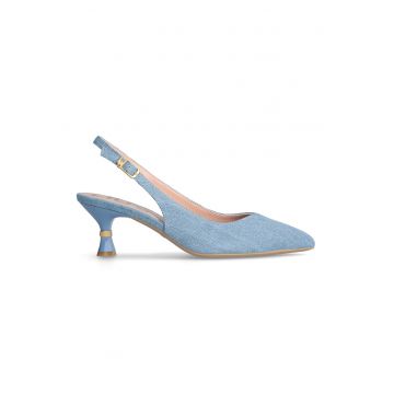 Pantofi slingback de denim