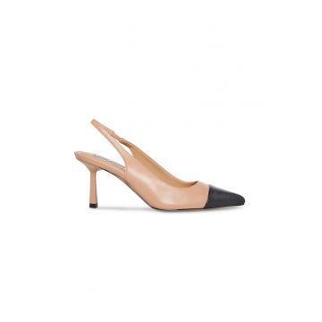 Sandale slingback de piele