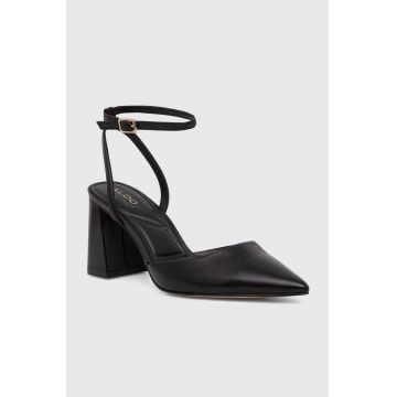 Aldo pantofi de piele Enerelia culoarea negru, cu toc drept, cu toc deschis, 13740427.Enerelia