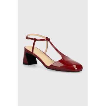 Alohas pantofi de piele Jayne culoarea bordo, cu toc drept, cu toc deschis, S100597-02