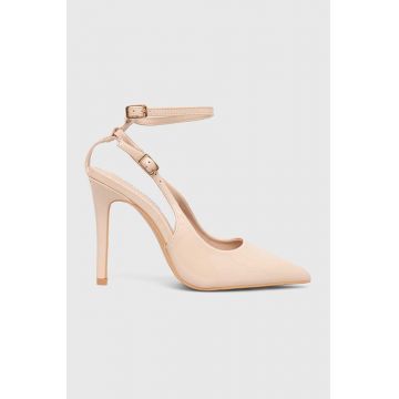 Answear Lab pantofi cu toc culoarea bej