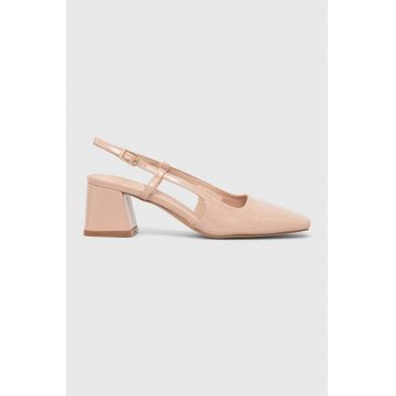 Answear Lab pumps culoarea bej, cu toc drept, cu toc deschis