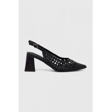 Answear Lab pumps culoarea negru, cu toc drept, cu toc deschis