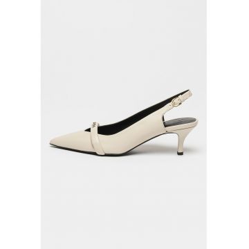 Pantofi slingback de piele cu toc kitten Core