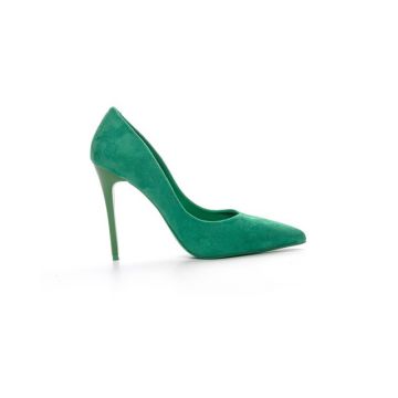 Pantofi stiletto cu toc inalt, verde, dama