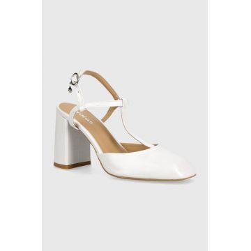Wojas pantofi de piele culoarea alb, cu toc drept, cu toc deschis, 3515259