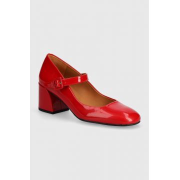 Billi Bi pantofi de piele culoarea rosu, cu toc drept, A5563