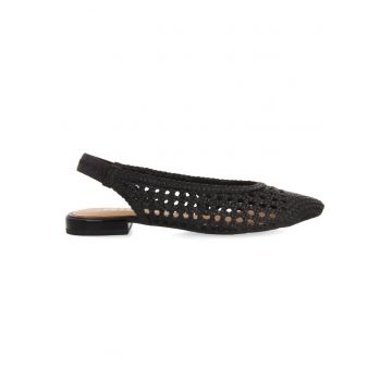 Pantofi slingback de piele cu perforatii