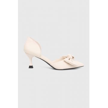 Answear Lab pantofi cu toc culoarea bej