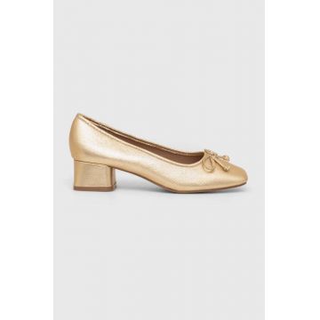 Answear Lab pumps culoarea auriu, cu toc drept