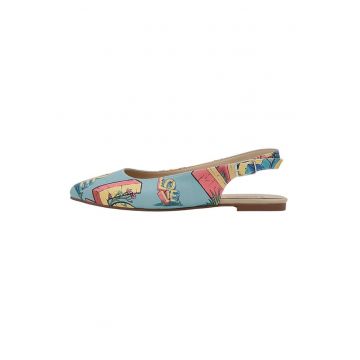 Balerini slingback din piele ecologica Love