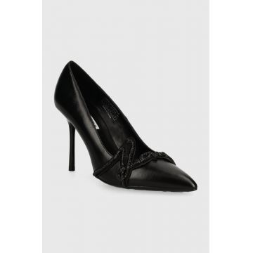 Karl Lagerfeld stilettos de piele SARABANDE culoarea negru, KL30919M
