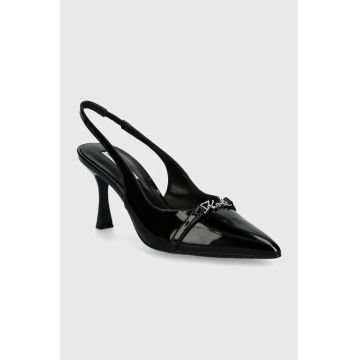 Karl Lagerfeld stilettos de piele SIENNA culoarea negru, KL32704