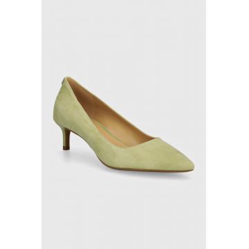 MICHAEL Michael Kors tocuri din piele intoarsa Alina culoarea verde, 40R3ALMP1S 378