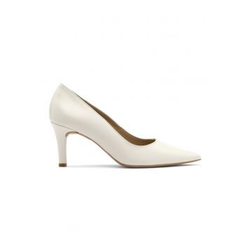 Pantofi de piele cu toc si varf ascutit Ofelia