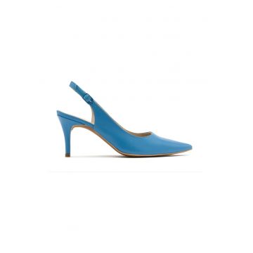 Pantofi de piele cu toc stiletto si decupaje
