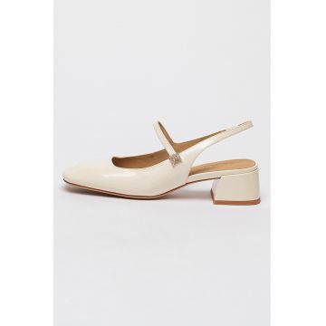 Pantofi din piele cu toc masiv Corinne