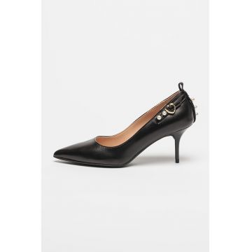 Pantofi stiletto de piele cu varf ascutit