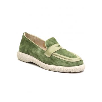 Pantofi dama D12 221 verde nubuk - - Verde