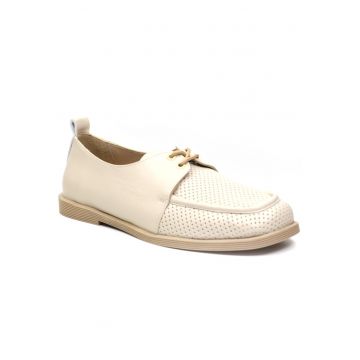 Pantofi dama perforati D12 371 bej - - Bej