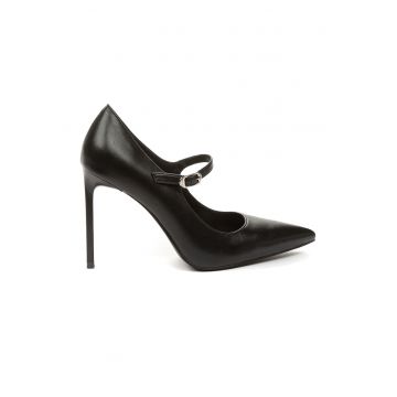 Pantofi de piele ecologica cu varf ascutit