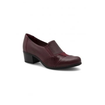 Pantofi dama -  392569 - Piele naturala - Rosu inchis