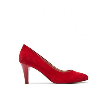 Pantofi dama  303662479 - Piele intoarsa - Rosu