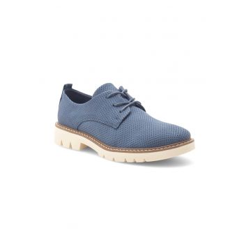 Pantofi oxford dama -  302131 - Piele ecologica - Albastru