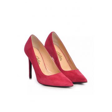 Pantofi dama  model 1241 piele velur magenta