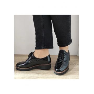 Pantofi Casual Dama  10081 Negri Croco - Black