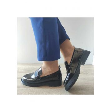 Pantofi Casual Dama  400007 01-L Negri Lac - Negru
