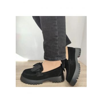 Pantofi Casual Dama  50017B 01-I Negri Velur - Black