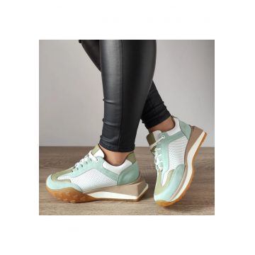 Pantofi Casual Dama  70832 G1477-01 Albi + Vernil - 40 - Alb + Vernil