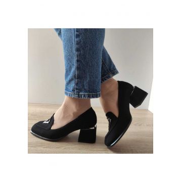 Pantofi Casual Dama  E1649 19 Negri Velur - Black