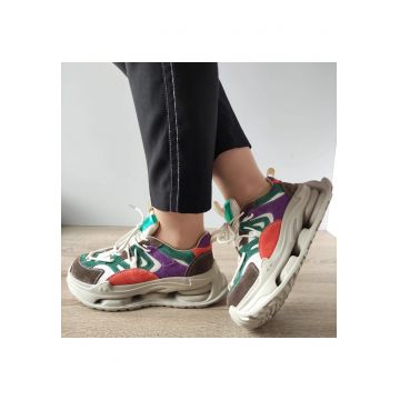 Pantofi Dama  36899 Maro + Verzi - Maro + Verde