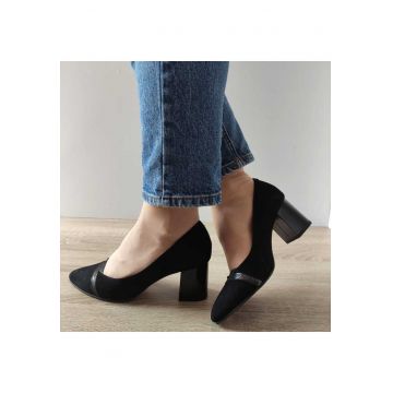 Pantofi Eleganti Dama  13462 Negri Velur - Black