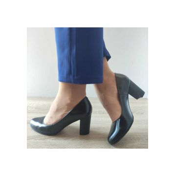 Pantofi Eleganti Dama  23336 Negri Cu Toc Foro - Black