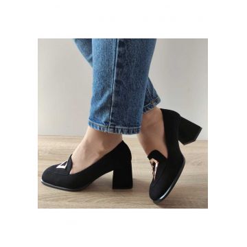 Pantofi Eleganti Dama  9572 19 Negri Velur - Black