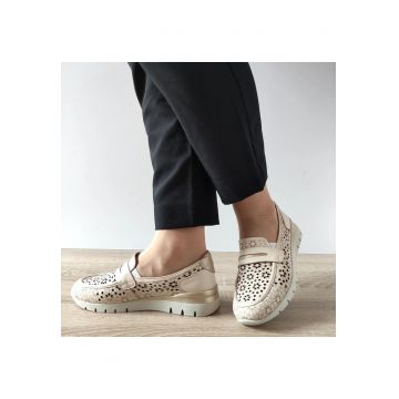 Pantofi Perforati Dama  6600 Bej - Bej
