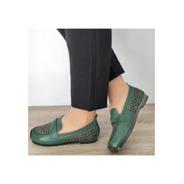 Pantofi Perforati Dama  Lqn03 Verzi - Verde