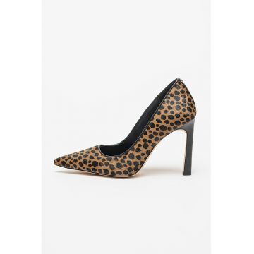 Pantofi cu model animal print Amara - Negru/Maro