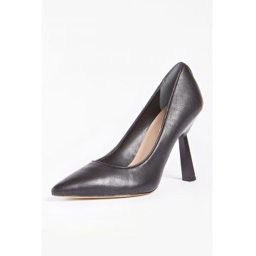 Pantofi sport de piele cu logo perforat si varf ascutit